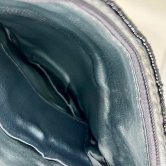 KENNETH COLE REACTION Small Silver Metallic Evening Bag with Beading - Picture 2 of 8